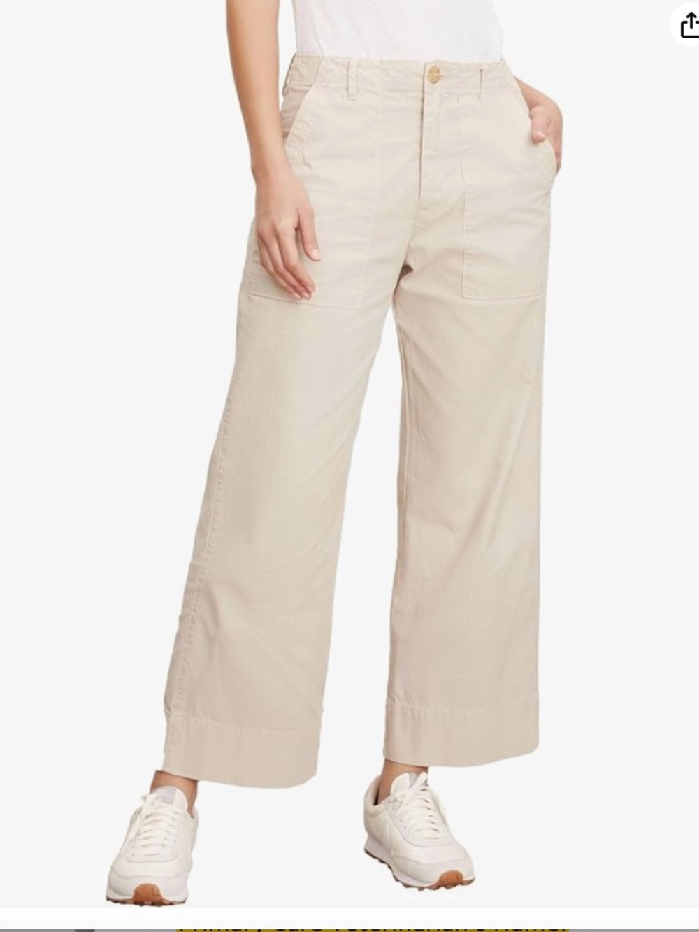 Velvet by Graham & Spencer Mya Cotton Canvas Pant in Oyster size 0